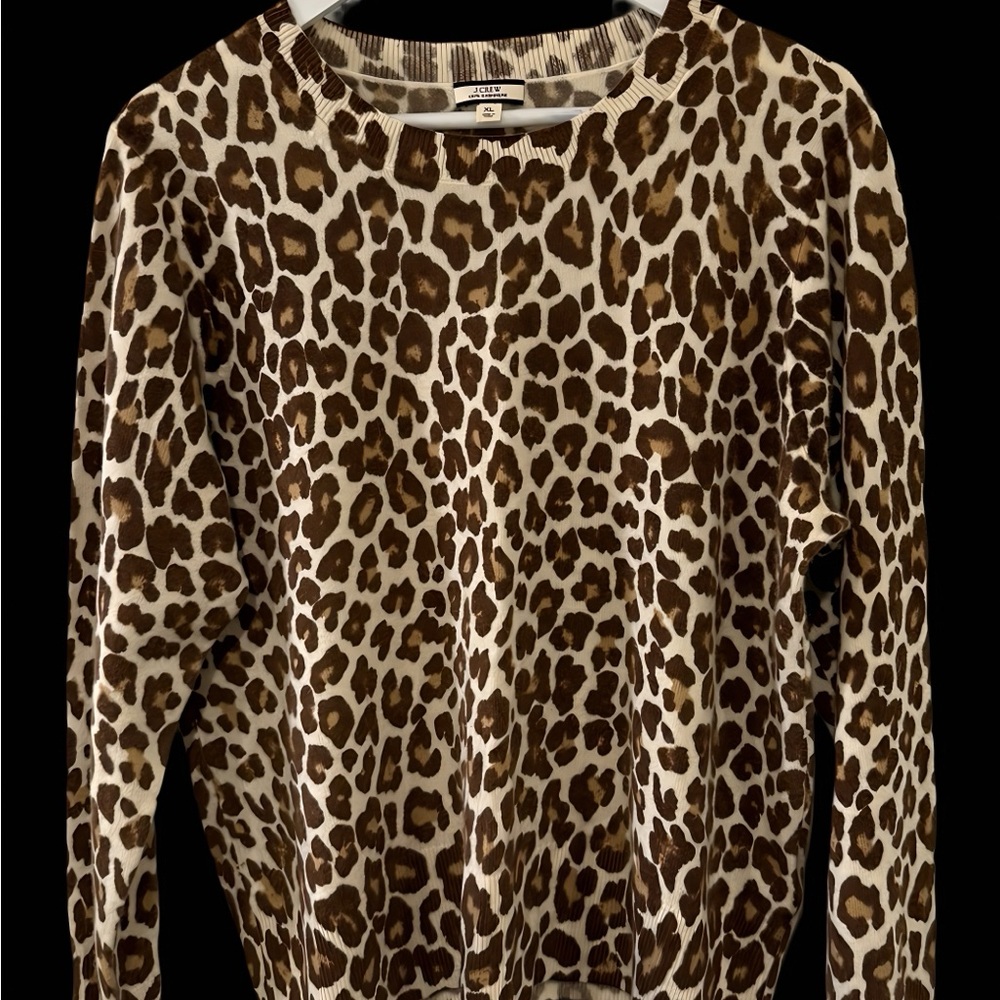 J. Crew Cheetah Print Cashmere Sweater